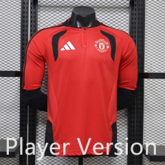 (S-3XL) Player Version 26-27 Manchester United Red LS Tracksuit Top-888