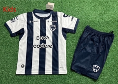 26-27 Monterrey Home Blue&White Kids/Youth Soccer Uniform-7309