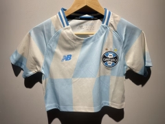 26-27 Grêmio FBPA Away White&Blue Women Navel Revealing Style Soccer Jersey-6400
