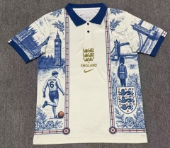 26-27 England Blue&White Thailand Polo Shirt-8372