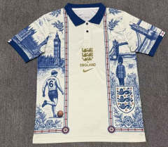 26-27 England Blue&White Thailand Polo Shirt-8372