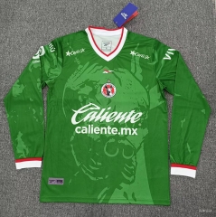(S-4XL) 26-27 Club Tijuana 2nd Away Green LS Thailand Soccer Jersey AAA-5378