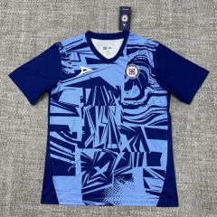 (S-4XL) 26-27 Cruz Azul Blue Thailand Training Soccer Jersey AAA-6723