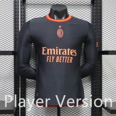 (S-3XL) Player Version 26-27 AC Milan 2nd Away Black LS Thailand Soccer Jersey AAA-888