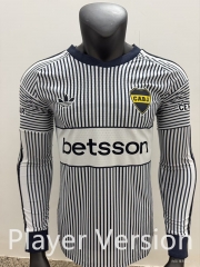 Player Version 26-27 Boca Juniors Away White LS Thailand Soccer Jersey AAA-3007