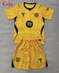 26-27 Special Version Barcelona Goalkeeper Yellow Kids/Youth Soccer Uniform-AY
