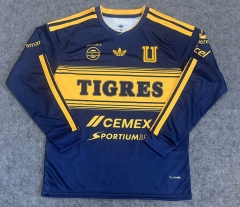 (S-4XL) 26-27 Tigres UANL Away Royal Blue LS Thailand Soccer Jersey AAA-9527