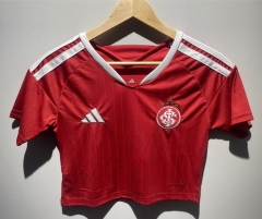 26-27 Brazil SC Internacional Home Red Women Navel Revealing Style Soccer Jersey-6400