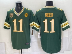 (Logo 2) Green Bay Packers 5 Generations Green #11 NFL Jersey-0840