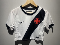 26-27 CR Vasco da Gama Away White Women Navel Revealing Style Soccer Jersey-6400
