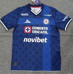 (S-4XL) 26-27 Cruz Azul 2nd Away Blue Thailand Soccer Jersey AAA-5378