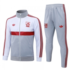 26-27 Liverpool Grey&White Thailand Soccer Jacket Uniform-815