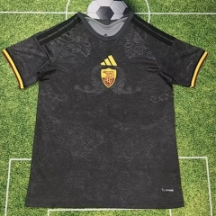 (S-4XL) 26-27 Roma 2nd Away Black Thailand Soccer Jersey AAA-2315
