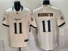 (Logo 1) Jacksonville Jaguars 5 Generations Beige #11 NFL Jersey-0840