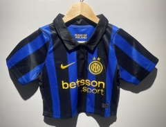 26-27 Inter Milan Home Blue&Black Women Navel Revealing Style Soccer Jersey-6400