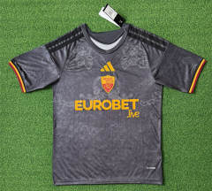 (S-4XL) 26-27 Roma 2nd Away Grey&Black Thailand Soccer Jersey AAA-403