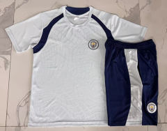 26-27 Manchester City Light Blue Short-sleeved Thailand Soccer Tracksuit Uniform-815