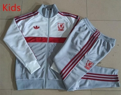 26-27 Liverpool Grey&White Kids/Youth Thailand Soccer Jacket Uniform-815