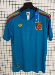 (S-4XL) 26-27 Special Jacquard Version Spain Blue Thailand Soccer Jersey AAA-0009