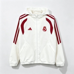 26-27 Real Madrid White&Red Thailand Training Trench Coat With Hat-5486