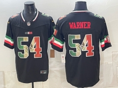 (Logo 2) San Francisco 49ers 3 Generations Black #54 NFL Jersey-0840
