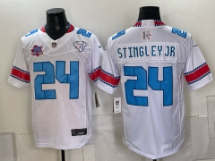 (Logo 2) Houston Texans 5 Generations White #24 NFL Jersey-0840