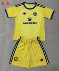 26-27 Manchester United Goalkeeper Yellow Kids/Youth Soccer Uniform-AY