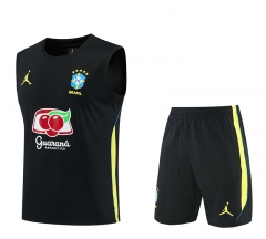 26-27 Brazil Black Training Soccer Vest Uniform-418