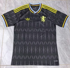 (S-4XL) Without Chest Ad 26-27 Aston Villa Away Black Thailand Soccer Jersey AAA-7209