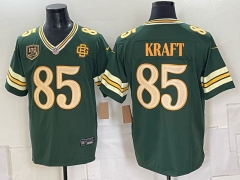 (Logo 3) Green Bay Packers 5 Generations Green #85 NFL Jersey-0840