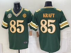 (Logo 2) Green Bay Packers 5 Generations Green #85 NFL Jersey-0840