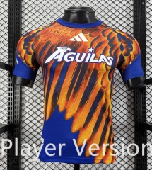 (S-4XL) Player Version 26-27 Club América Orange&Blue Thailand Training Soccer Jersey AAA-5982