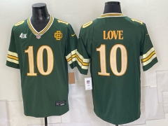 (Logo 2) Green Bay Packers 5 Generations Green #10 NFL Jersey-0840