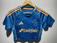 26-27 Cruzeiro EC Home Blue Women Navel Revealing Style Soccer Jersey-6400