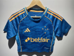26-27 Cruzeiro EC Home Blue Women Navel Revealing Style Soccer Jersey-6400