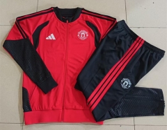 26-27 Manchester United Red&Black Thailand Soccer Jacket Uniform-815