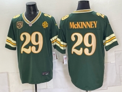 (Logo 1) Green Bay Packers 5 Generations Green #29 NFL Jersey-0840