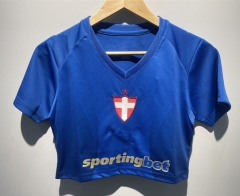 26-27 SE Palmeiras 2nd Away Blue Women Navel Revealing Style Soccer Jersey-6400