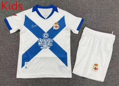 26-27 Deportivo La Coruña 2nd Away White&Blue  Kids/Youth Soccer Uniform-7809