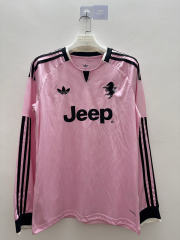 (S-4XL) 26-27 Juventus Away Pink Thailand LS Soccer Jersey AAA-9268