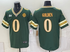 (Logo 3) Green Bay Packers 5 Generations Green #0 NFL Jersey-0840