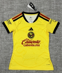 26-27 Club America Home Yellow Thailand Women Soccer Jersey AAA-4506