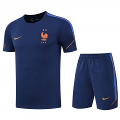 26-27 France Navy Blue Thailand Training Soccer Uniform-418
