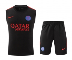 26-27 PSG Black Thailand Training Soccer Vest Uniform-418