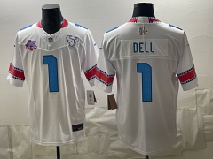 (Logo 1) Houston Texans 5 Generations White #1 NFL Jersey-0840