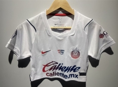 26-27 Deportivo Guadalajara Away White Women Navel Revealing Style Soccer Jersey-6400