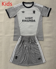 26-27 Aston Villa Goalkeeper Grey Kids&Youth Soccer Uniform-AY