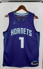 2023 Jordan Charlotte Hornets Purple #1 NBA Jersey-311