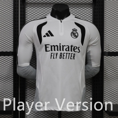 (S-3XL) Player Version 26-27 Real Madrid White LS Tracksuit Top-888