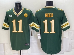 (Logo 1) Green Bay Packers 5 Generations Green #11 NFL Jersey-0840